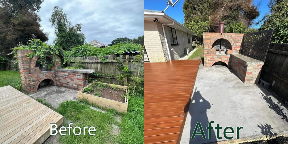 Outdoor clean-up and paving improvement